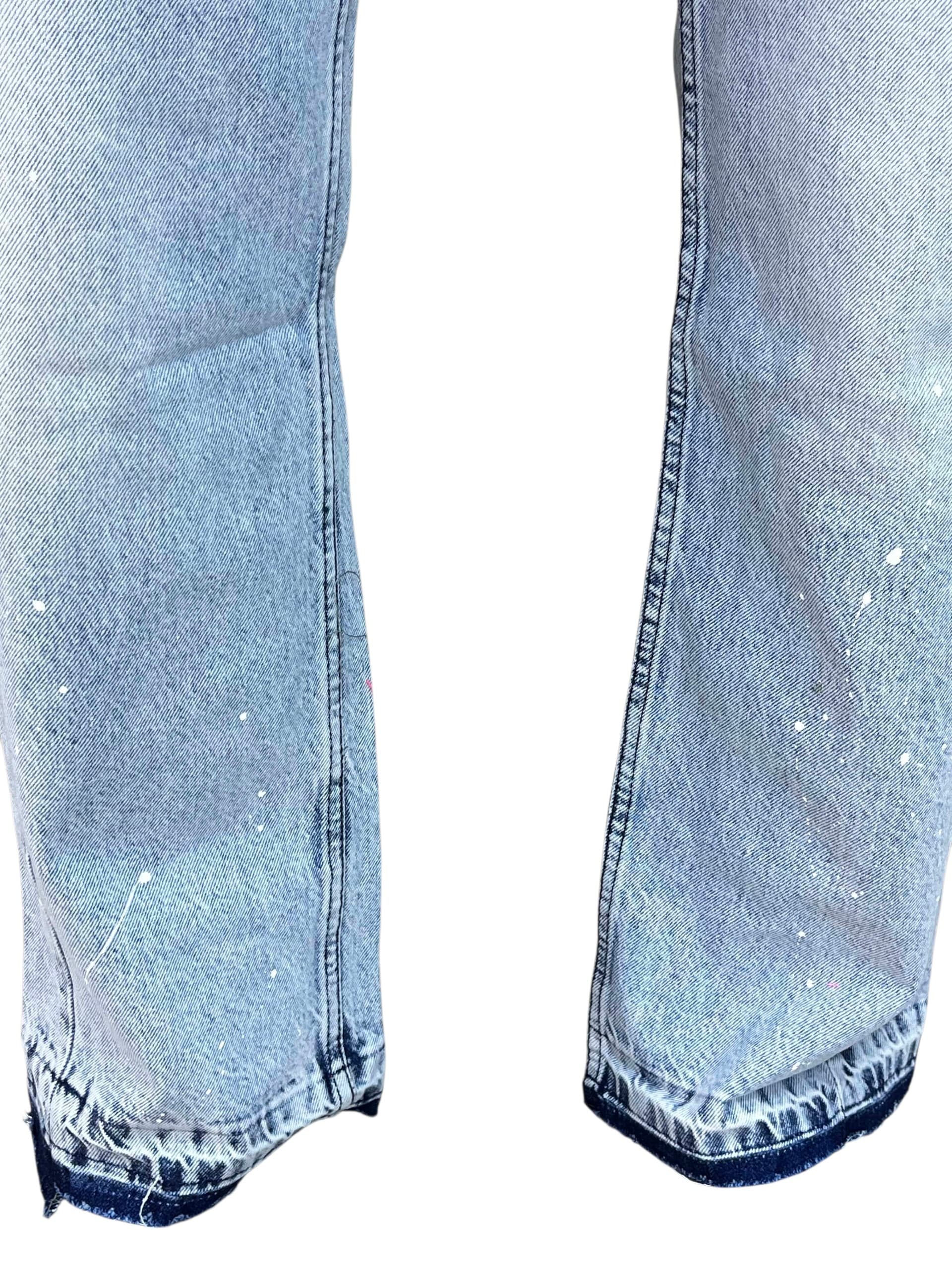 Pantalon  WE ELVEN BAG FLARE26 BM L Blue Claire