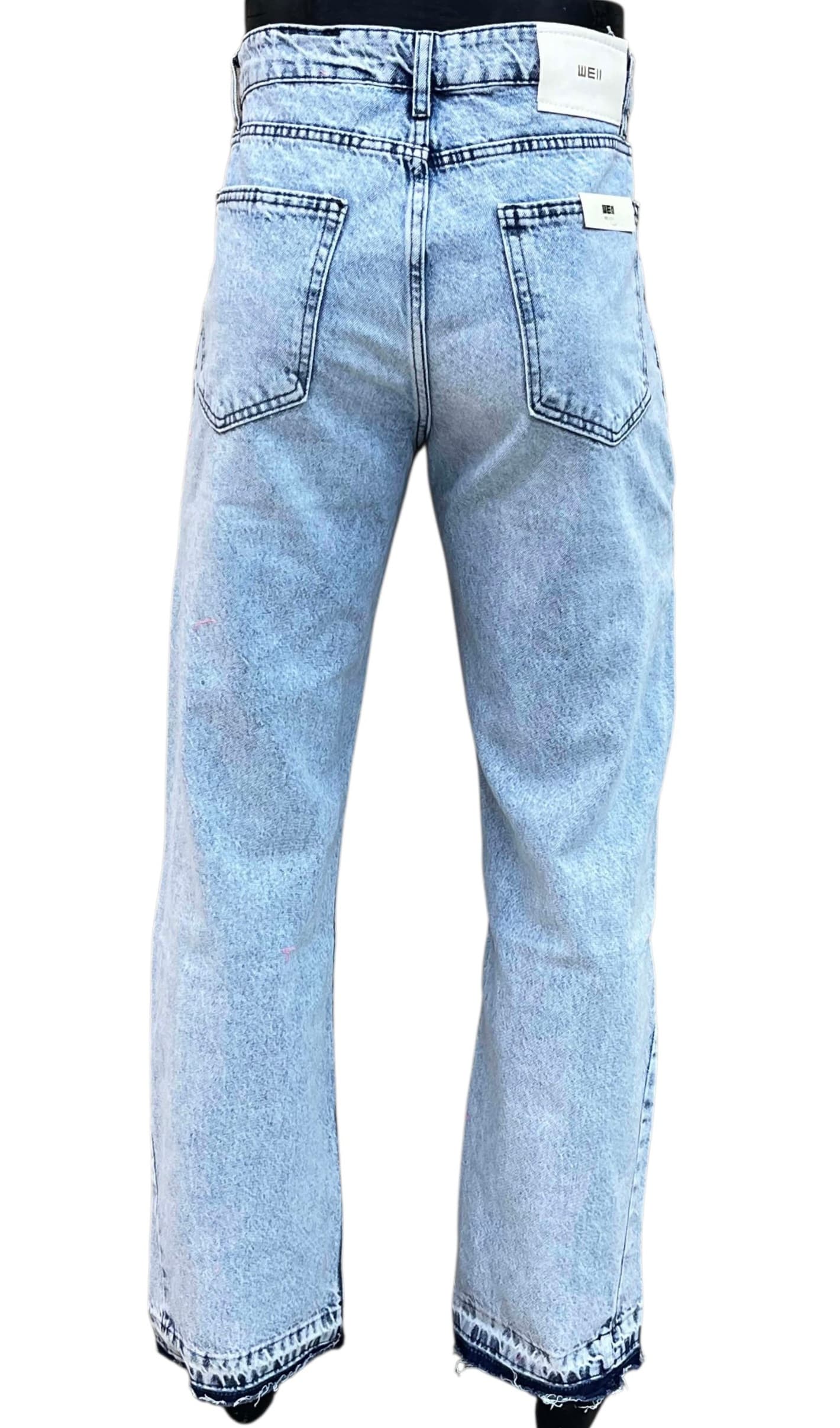 Pantalon  WE ELVEN BAG FLARE26 BM L Blue Claire