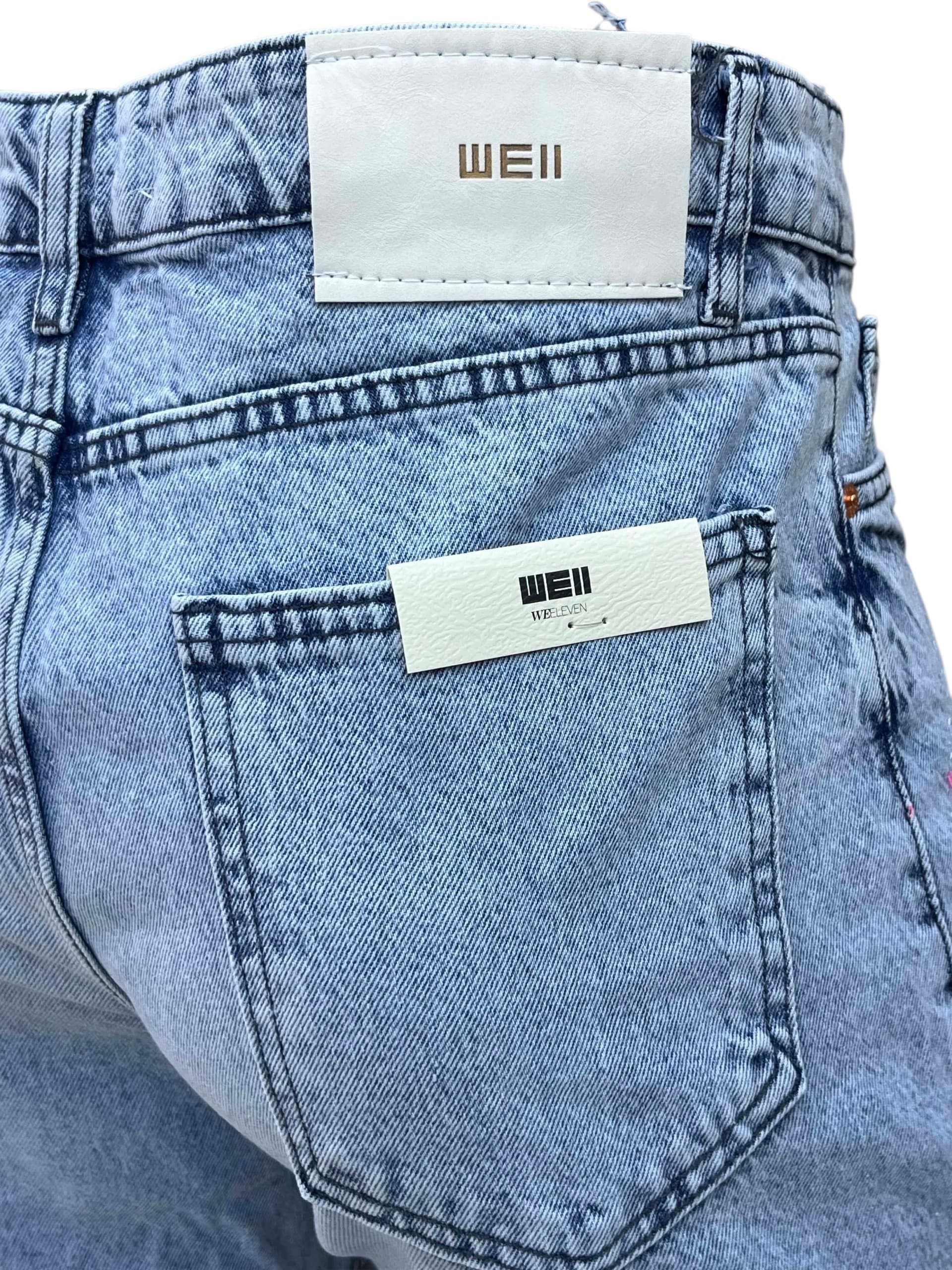 Pantalon  WE ELVEN BAG FLARE26 BM L Blue Claire